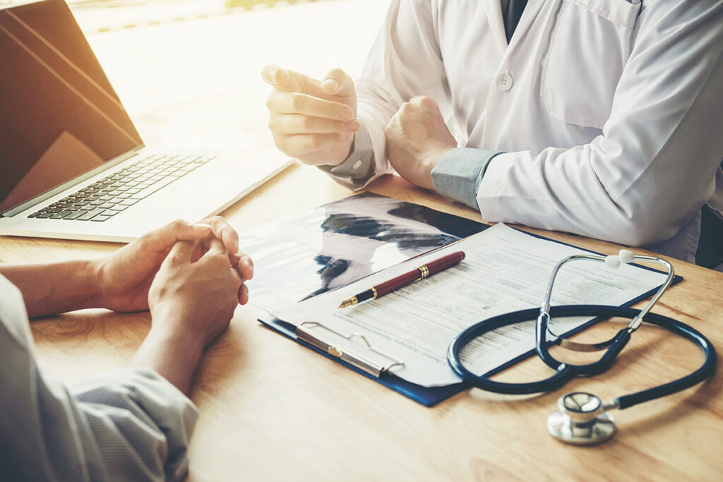 A doctor discussing treatment options with their patient.